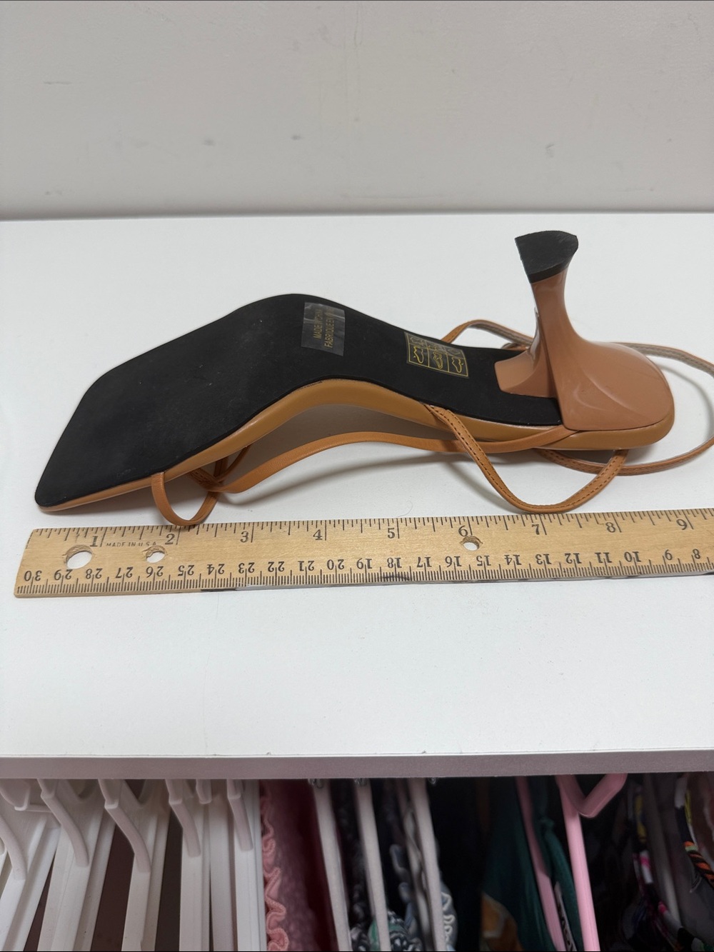 Jeffrey Campbell Flux Tan Strappy Square-Toe Ankle Strap Heel sz 7.5 - Picture 10 of 11